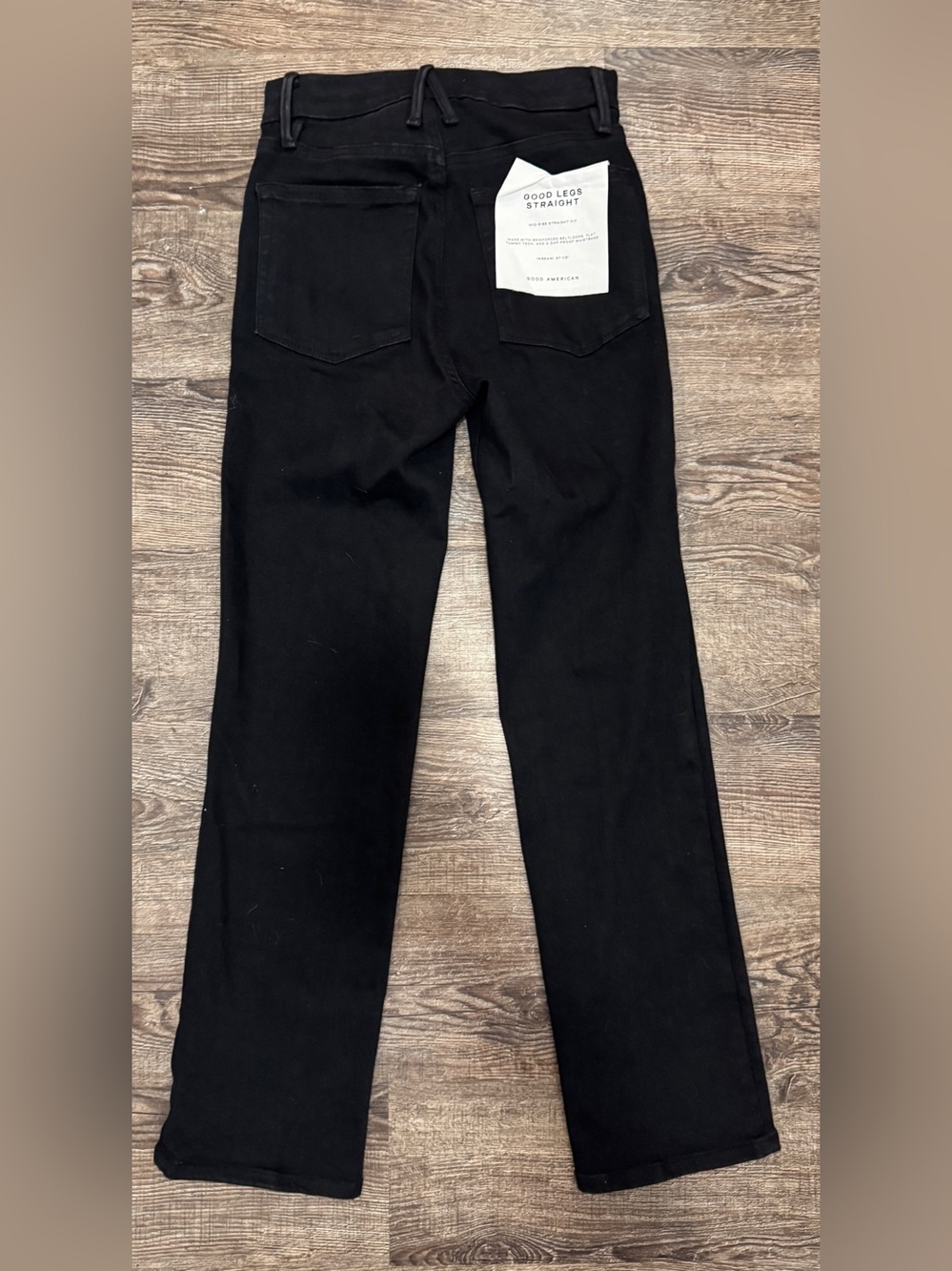 Good American Pull On Black Straight-Leg Jeans Sz M - Picture 5 of 5